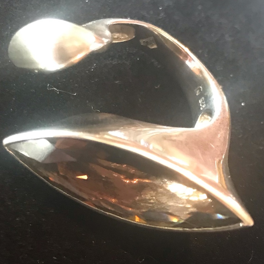 Marquise Cut Smoky Quartz Stone and Sterling(925) Ring Size 7.5
